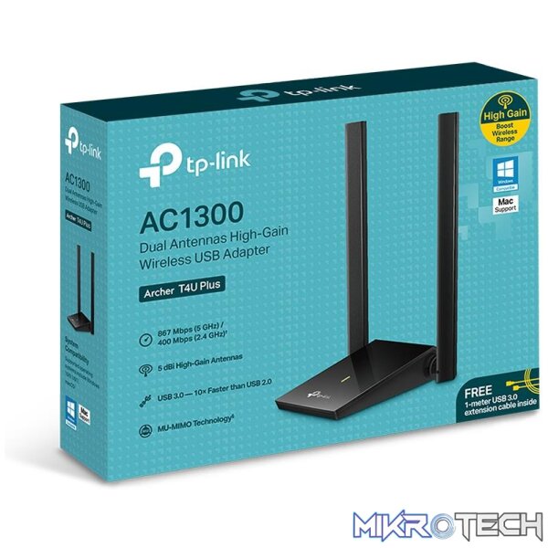 TP-LINK ARCHER T4U PLUS - DUAL ANTENNAS HIGH-GAIN WIRELESS USB ADAPTER - Image 4