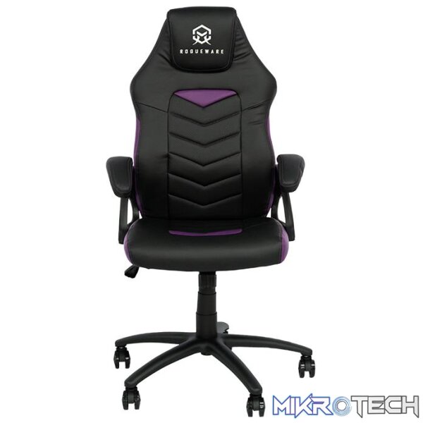 ROGUEWARE GC100 MAINSTREAM GAMING CHAIR - BLACK/PURPLE - UP TO 125KG - Image 4