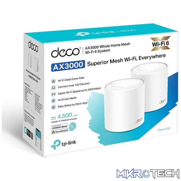 TP-LINK DECO PX50 AX3000+G1500 WHOLE HOME POWERLINE MESH KIT - 2 PACK - Image 3