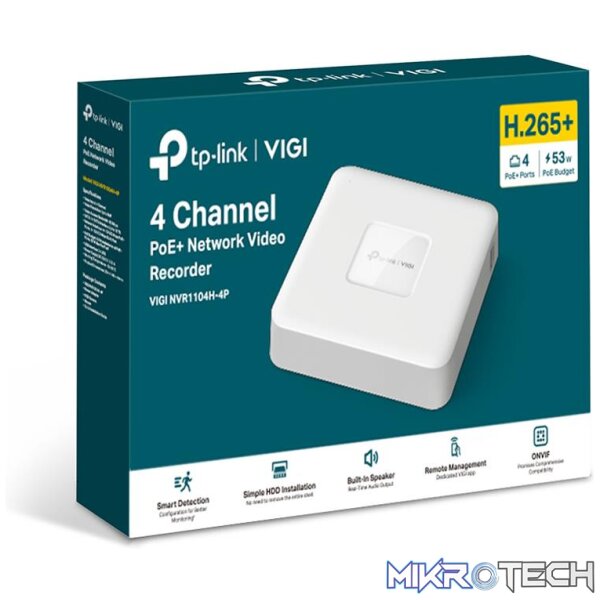 TP-LINK VIGI 4 CHANNEL POE+ NETWORK VIDEO RECORDER - Image 2