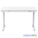 ROGUEWARE SIT-STAND RECTANGULAR GLASS-TOP HEIGHT ADJUSTABLE DESK WHITE - Image 2