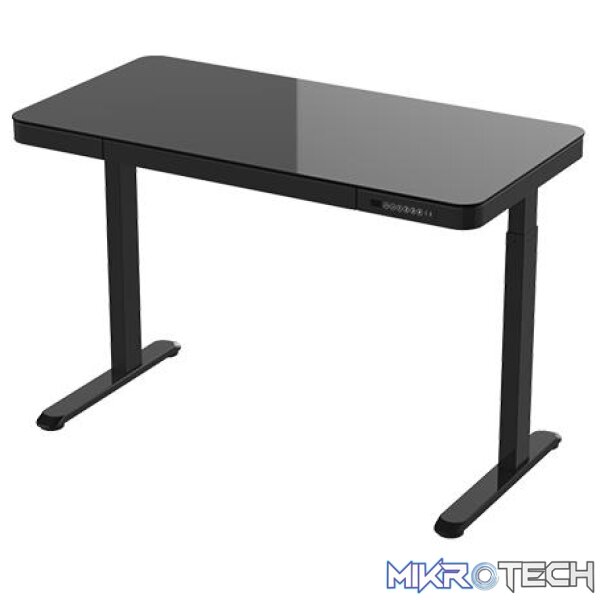 ROGUEWARE SIT-STAND RECTANGULAR GLASS-TOP HEIGHT ADJUSTABLE DESK BLACK ROGUEWARE SIT-STAND RECTANGULAR GLASS-TOP HEIGHT ADJUSTABLE DESK BLACK