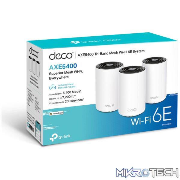 TP-LINK DECO XE75 3 PACK AXE5400 TRI-BAND MESH WIFI 6E SYSTEM - Image 2