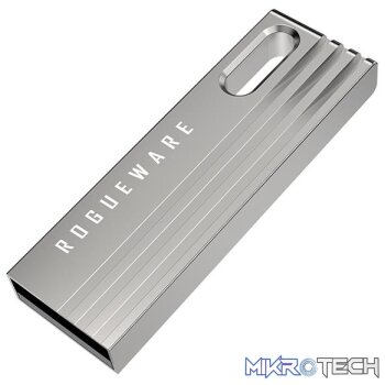 ROGUEWARE U280-U2 64GB METAL CAPLESS USB 2.0 FLASH DRIVE - SILVER