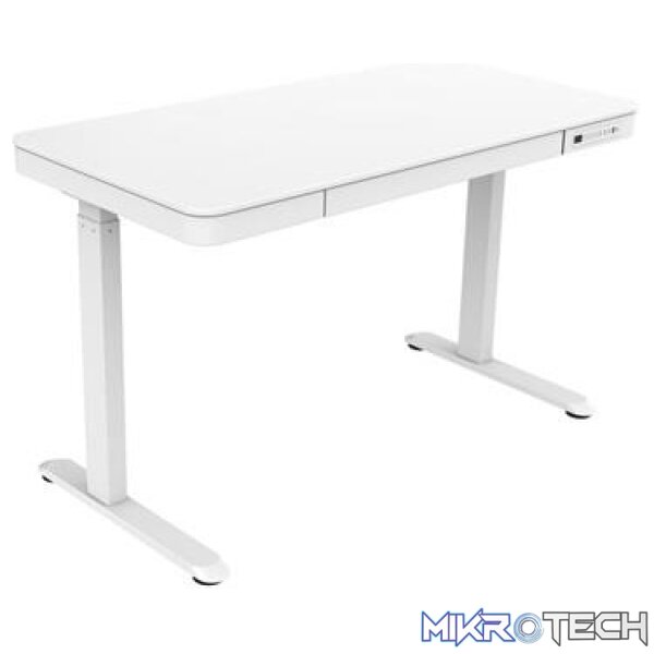 ROGUEWARE SIT-STAND RECTANGULAR GLASS-TOP HEIGHT ADJUSTABLE DESK WHITE ROGUEWARE SIT-STAND RECTANGULAR GLASS-TOP HEIGHT ADJUSTABLE DESK WHITE