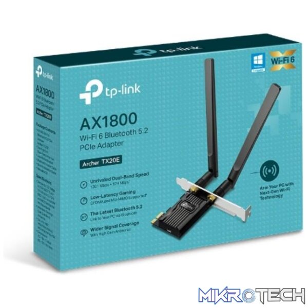 TP-LINK AX1800 WI-FI 6 BLUETOOTH 5.2 PCIE ADAPTER - Image 2