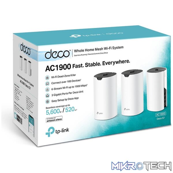 TP-LINK DECO S7 3 PACK AC1900 WHOLE HOME MESH WIFI SYSTEM - Image 2