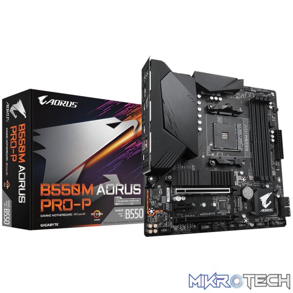 1000__2__7it9-y0 Gigabyte B550M Aorus Pro-P B550 chipset AMD Ryzen AM4 Socket Motherboard - Image 1