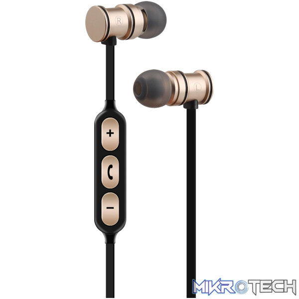100543AV_1 Avlink - Embt1-Gld Magnetic Bt Stereo Earphones - Image 1
