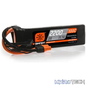 11.1V 2200mAh 3S 100C Smart LiPo IC3