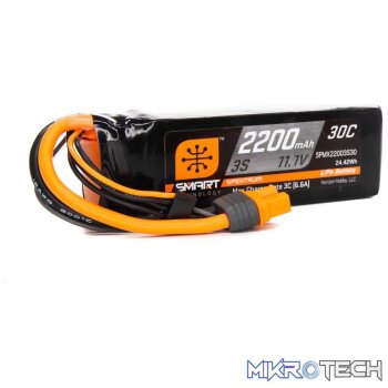 11.1V 2200mAh 3S 30C Smart LiPo IC3
