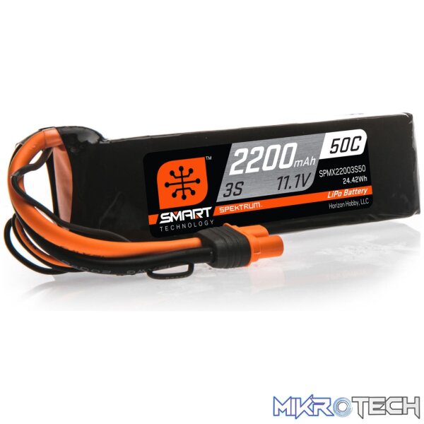 11.1V 2200mAh 3S 50C Smart LiPo IC3 11.1V 2200mAh 3S 50C Smart LiPo IC3