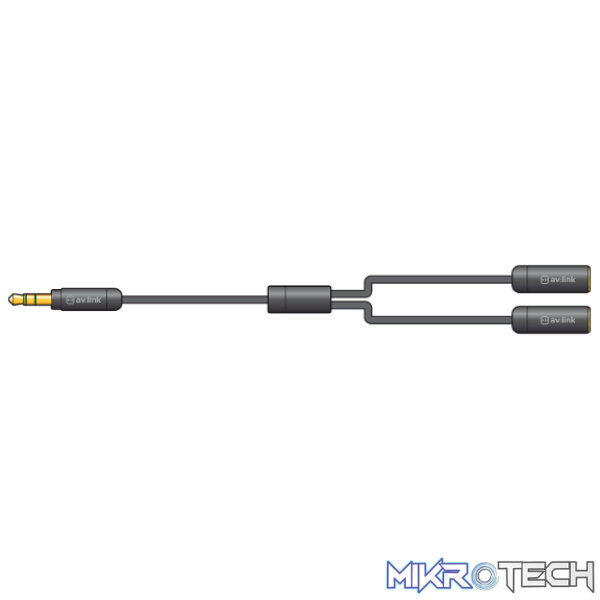 112.132_LD1 Avlink - 0.3M Precision Splitter Lead 3.5Mm Stereo Jack Plug - 2 X Stereo Jack Sockets - Image 1