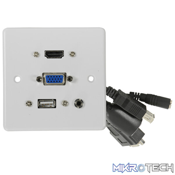 122395AV_1 Avlink - Vga/Hdmi/Audio/Usb Wallplate - Image 1
