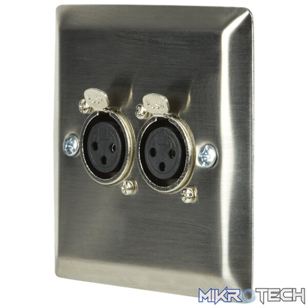 Avlink - Steel Av Wallplate With Xlr Connectors 3Pin Socket - Image 2