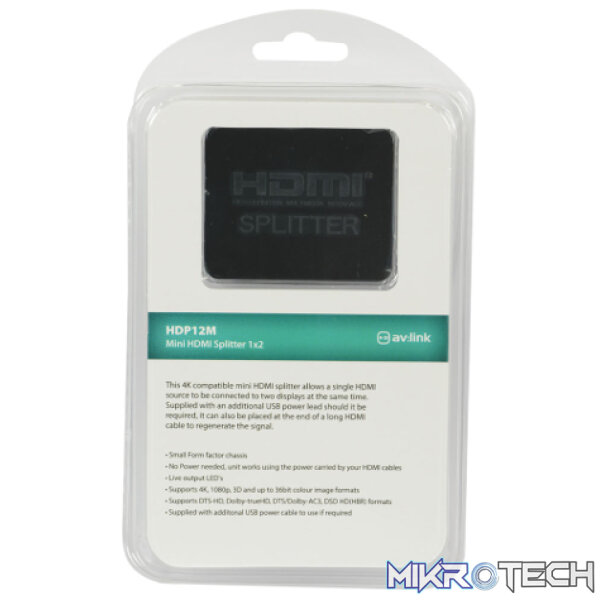 Avlink - Hdp12M 4K Mini Hdmi Splitter 1 X 2 - Image 4