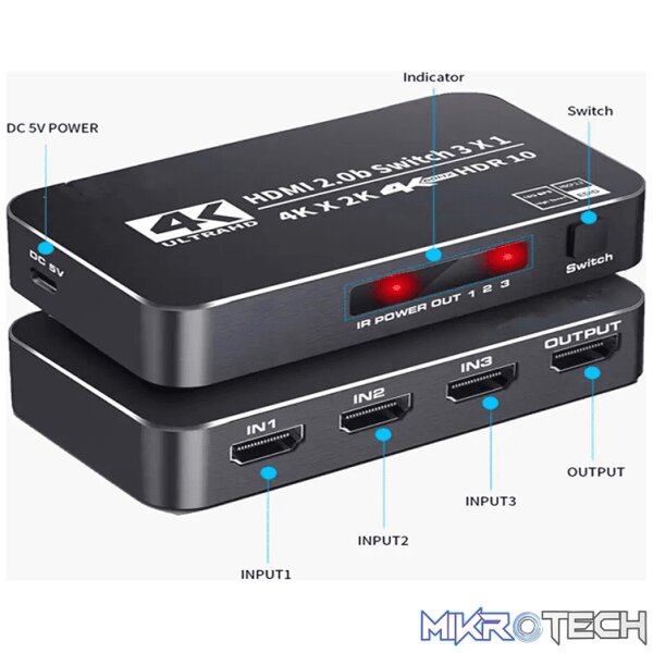 Tva - Hdmi Selector Switch 3 In 1 Out With Ir - Image 2