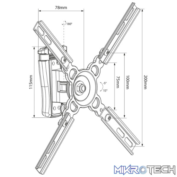 Avlink - Hqs201 Full Motion Tv Wall Mount Bracket - Image 4