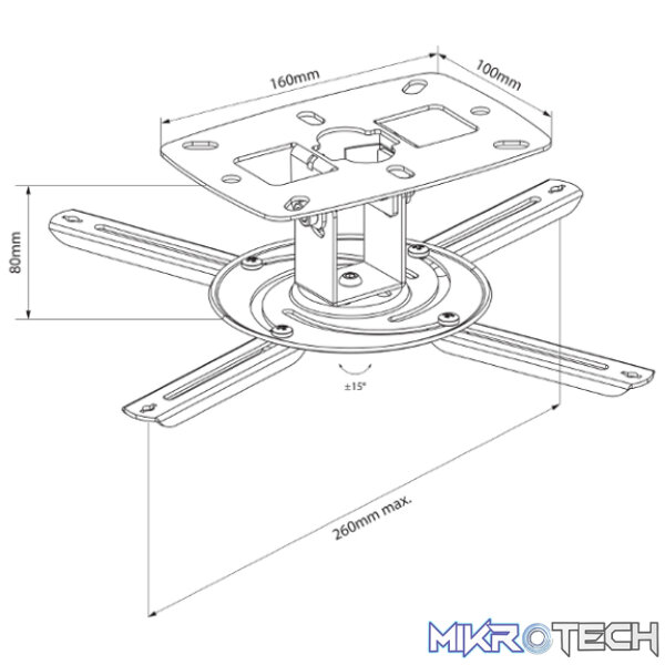 Avlink - Pjm80 Ceiling Project Bracket - Image 3