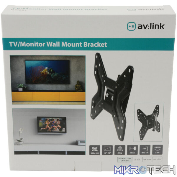 Avlink - Inc201 Tilt & Swivel Tv Wall Mount Bracket 10In - 40In - Image 5