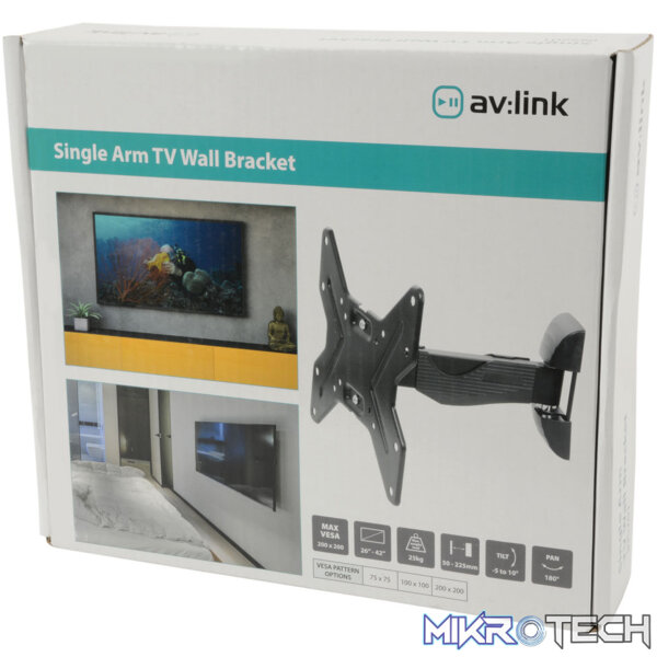Avlink - Ins201 Full Motion Single Arm Tv Wall Mount Bracket - Image 4