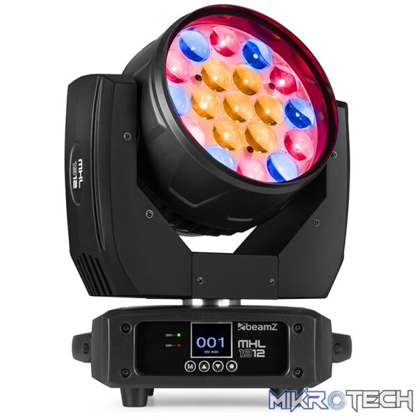 Beamz Mhl1912 Led Moving Head Wash 19X 12W Rgbw [2 In A Flightcase] - Image 6