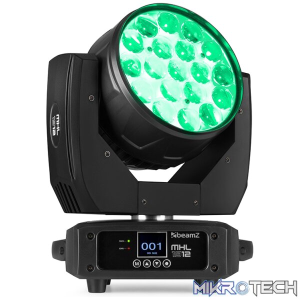 150122B_1 Beamz Mhl1912 Led Moving Head Wash 19X 12W Rgbw - Image 1