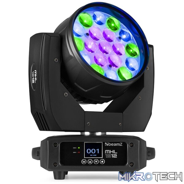 Beamz Mhl1912 Led Moving Head Wash 19X 12W Rgbw - Image 2