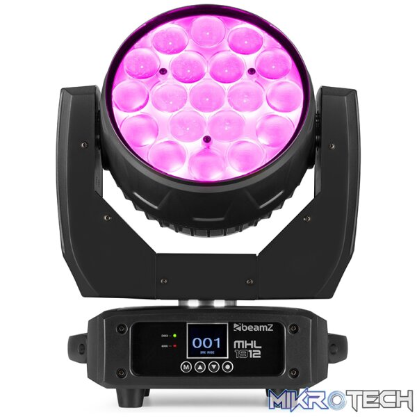 Beamz Mhl1912 Led Moving Head Wash 19X 12W Rgbw - Image 4