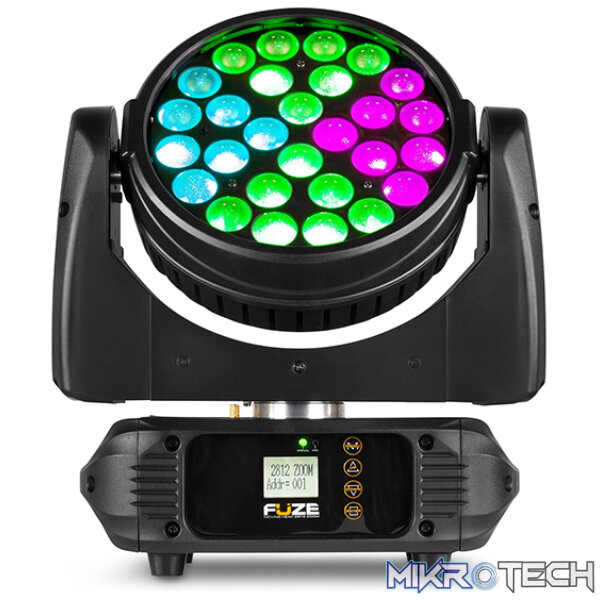 Beamz Fuze2812 Led Moving Head Wash With Zoom 28X 12W Rgbawuv - Image 3