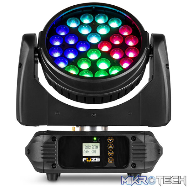 Beamz Fuze2812 Led Moving Head Wash With Zoom 28X 12W Rgbawuv - Image 4
