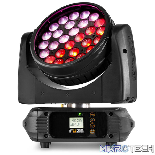 Beamz Fuze2812 Led Moving Head Wash With Zoom 28X 12W Rgbawuv - Image 6