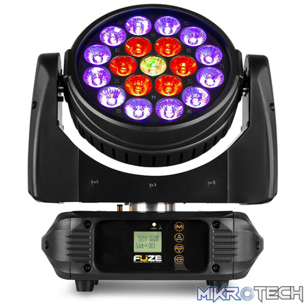 Beamz Fuze1910 Led Moving Head Wash With Ring Control 19X 10W Rgbw - Image 3