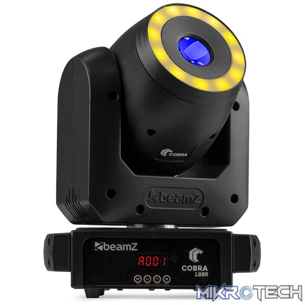 150432B_1 Beamz Cobra100R Led Moving Head Spot 1X 100W With Ring Rgbw - Image 1