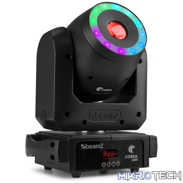 Beamz Cobra100R Led Moving Head Spot 1X 100W With Ring Rgbw - Image 4