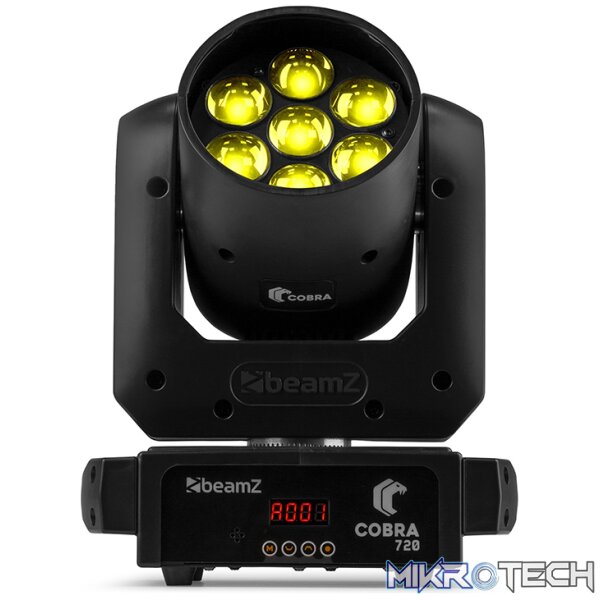 Beamz Cobra720 Led Moving Head Wash 7X 20W With Zoom Rgbw - Image 2