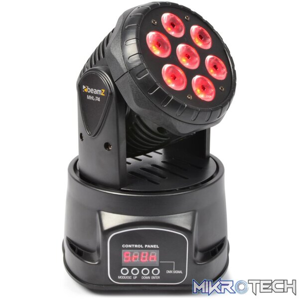 150518B_side1_1 Beamz Mhl74 Led Moving Head Wash 7X 10W Rgbw - Image 1