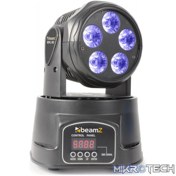 Beamz Mhl90 Led Moving Head Wash 5X 18W Rgbawuv - Image 2
