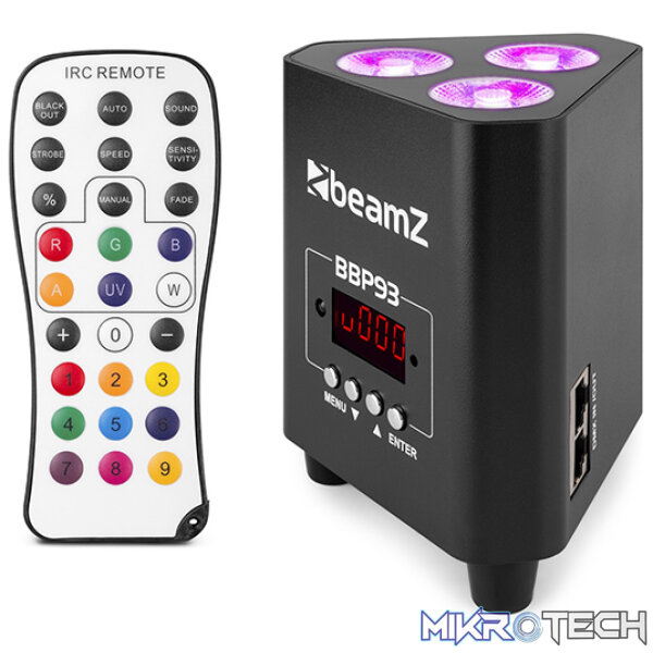 150585B_1 Beamz Bbp93 Led Battery Uplight Par Ip20 3X 10W Rgbw - Image 1