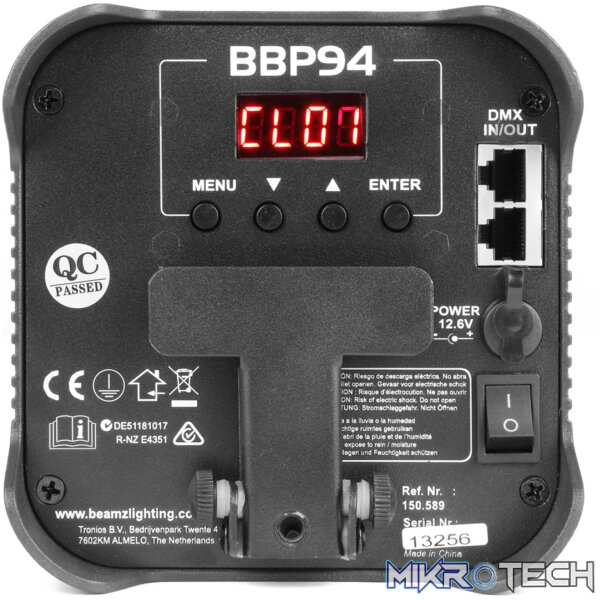 Beamz Bbp94 Led Battery Uplight Par Ip20 4X 10W Rgbawuv - Image 4