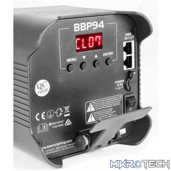 Beamz Bbp94 Led Battery Uplight Par Ip20 4X 10W Rgbawuv - Image 5