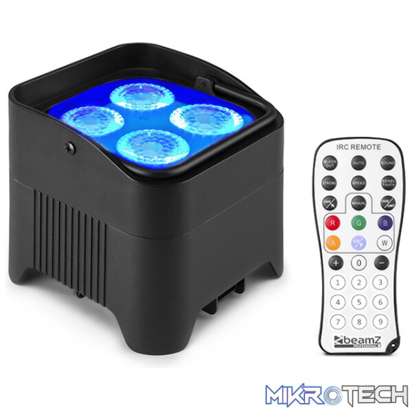 150590B_1 Beamz Bbp94W Led Battery Uplight Par Ip20 4X 12W Rgbawuv - Image 1