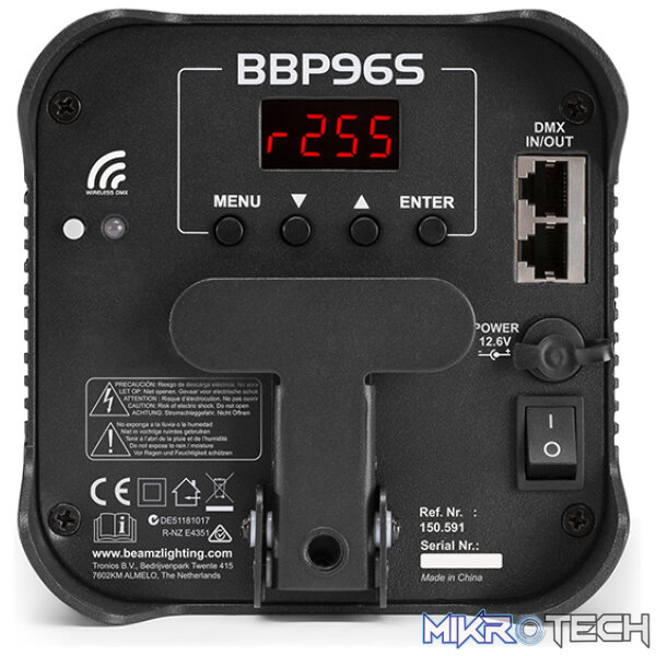 Beamz Bbp96S Led Battery Uplight Par Ip20 6X 12W Rgbawuv - Image 6