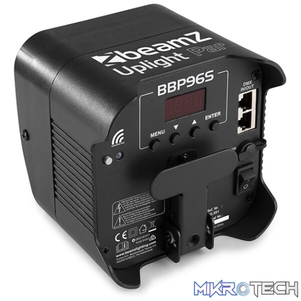 Beamz Bbp96S Led Battery Uplight Par Ip20 6X 12W Rgbawuv - Image 7
