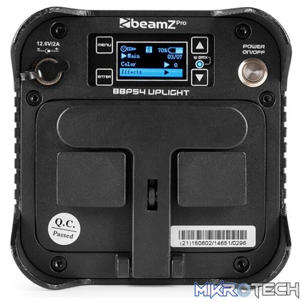 Beamzpro Bbp54 Led Battery Uplight Par Ip54 4X 12W Rgbawuv - Image 8