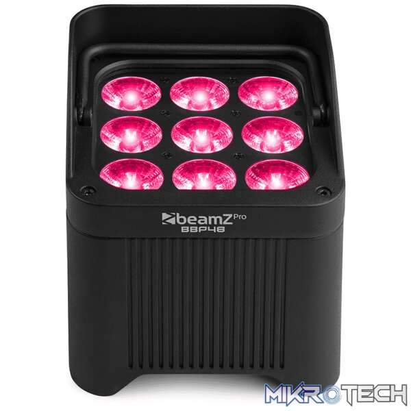 150608B_1 Beamzpro Bbp48 Led Battery Uplight Par Ip65 9X 12W Rgbawuv - Image 1