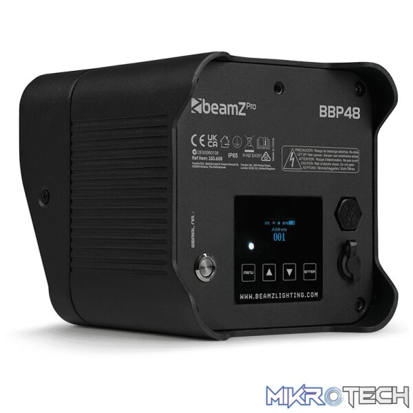 Beamzpro Bbp48 Led Battery Uplight Par Ip65 9X 12W Rgbawuv - Image 6