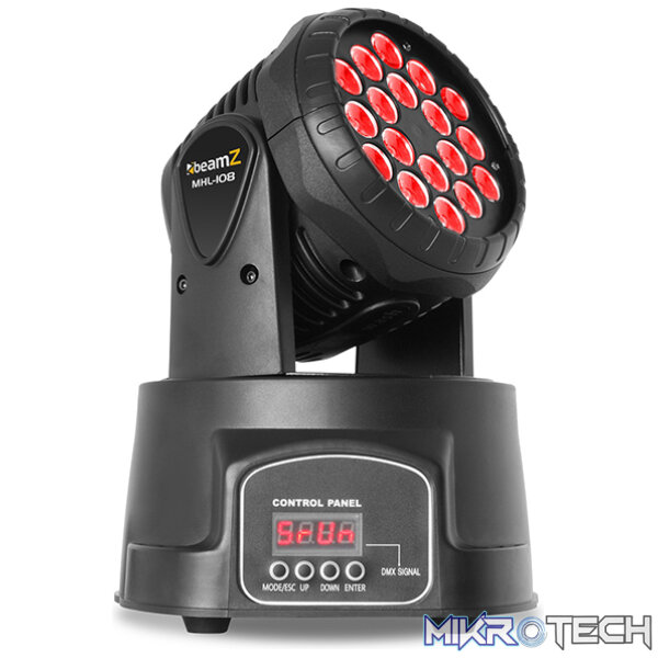 150999B_1 Beamz Mhl108Mk4 Led Moving Head 18X 3W Rgb - Image 1