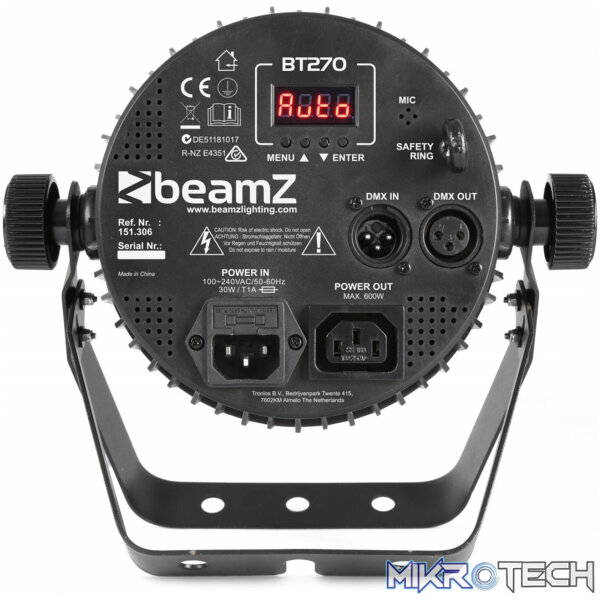 Beamz Bt270 Led Flat Par Ip20 7X 6W Rgbw - Image 3