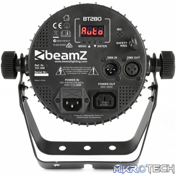 Beamz Bt280 Led Flat Par Ip20 7X 10W Rgbawuv - Image 3